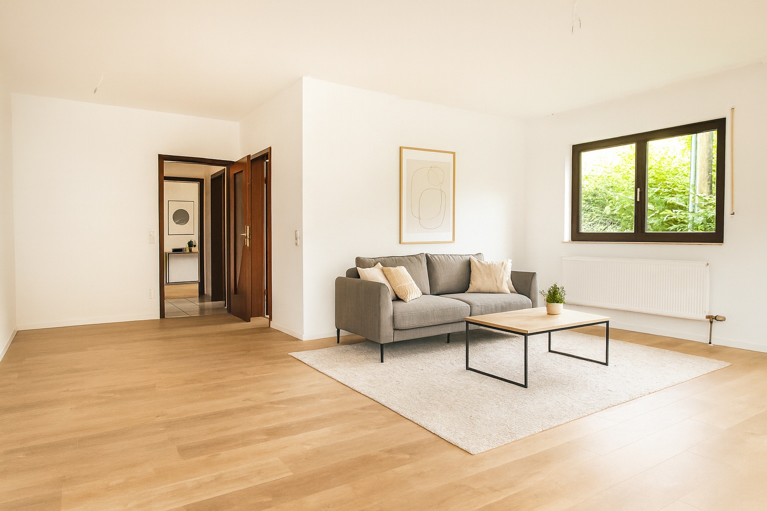 Wohnzimmer in Hofheim-Lorsbach nach der Aufbereitung